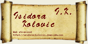 Isidora Kolović vizit kartica